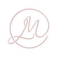 lm linhas luxo feminino logotipo símbolo ícone vetor design gráfico ilustração ideia criativa