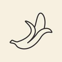 banana de fruta simples linhas abertas design de logotipo vetor ícone símbolo ilustração