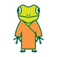 animal bonito desenho animado lagartixa verde logotipo vetor símbolo ícone design ilustração