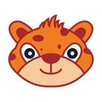 tigre ou filhote sorriso fofo ícone do logotipo dos desenhos animados ilustração vetorial vetor