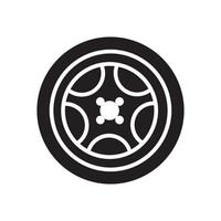 simples roda preta carro logotipo símbolo ícone vetor design gráfico ilustração ideia criativa