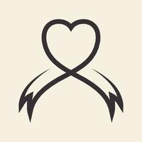 hipster linha de amor fita logotipo símbolo ícone vetor design gráfico ilustração ideia criativa