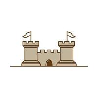 linha vintage descreve ilustração de ícone de vetor de logotipo de castelo grande