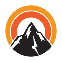 montanha com símbolo abstrato do logotipo da cor do sol vetor ícone ilustração design gráfico