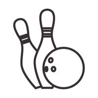 linha bola boliche com pino boliche logotipo vetor símbolo ícone ilustração design