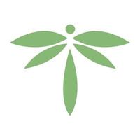 animal inseto libélulas folha verde planta logotipo ilustração vetorial design vetor