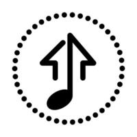 notas musicais com seta para cima ilustração de design de ícone de símbolo de vetor de logotipo