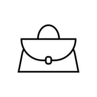 ícone de bolsa. sinal de bolsa feminina. ilustração vetorial de saco de senhoras. vetor