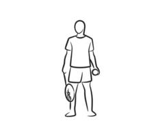 ilustração vetorial de jogador de badminton desenhada de mão vetor