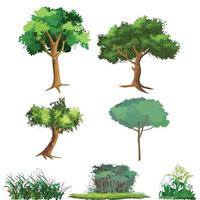 conjunto de vetor livre de plantas e árvores