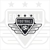 futebol ou futebol logotipo ilustração vetorial vintage modelo ícone design gráfico. emblema retrô esporte com distintivo e tipografia vetor