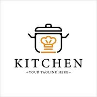 panela de cozinha conjunto logotipo linha arte ilustração vetorial modelo ícone design gráfico vetor