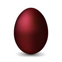 ovo de galinha vermelho escuro para páscoa ovo realista e volumétrico vetor