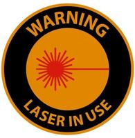 laser de aviso em sinal de símbolo de uso no fundo branco