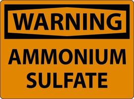 sinal de símbolo de sulfato de amônio de aviso no fundo branco vetor