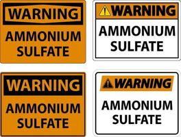 sinal de símbolo de sulfato de amônio de aviso no fundo branco vetor