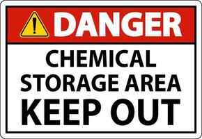 etiqueta de perigo área de armazenamento de produtos químicos manter fora sinal vetor