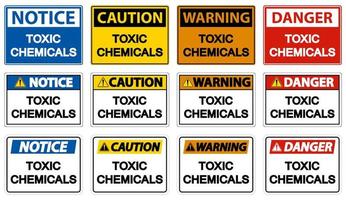 sinal de símbolo de produtos químicos tóxicos de perigo no fundo branco vetor