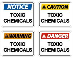 sinal de símbolo de produtos químicos tóxicos de perigo no fundo branco vetor