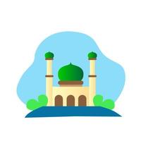 ilustração de mesquita em estilo simples e colorido. design para ramadã e feriados islâmicos. vetor