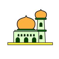 ilustração de mesquita em estilo simples e colorido. design para ramadã e feriados islâmicos. vetor