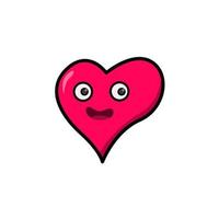 adesivo de desenho animado de coração sorridente. ilustração do dia dos namorados vetor