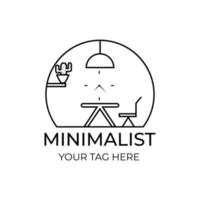 design de vetor de ilustração de logotipo de móveis minimalista