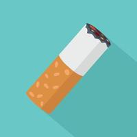 ícone de ilustração plana de ponta de cigarro vetor