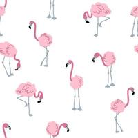 mão desenhada sem costura padrão com flamingo. vetor