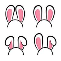 coleção de conjunto de ícones de orelhas de coelho .rabbit. vetor