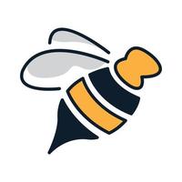 design de ilustração vetorial de logotipo moderno colorido de linha de mel de abelha vetor