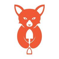 raposa de animal de espaço negativo com ilustração de design gráfico de vetor de ícone de logotipo de jardim