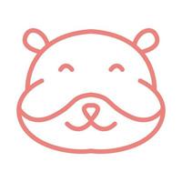 design de ilustração de ícone de vetor de logotipo de hamster fofo de cabeça de linhas