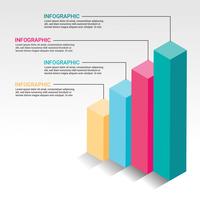 Diagrama de infográfico de gráfico de barras 3D vetor