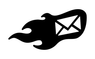 Ilustração em vetor ícone chama envelope