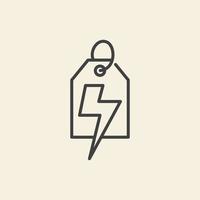venda flash de rótulo com linhas de raio logotipo vetor ícone símbolo ilustração design gráfico