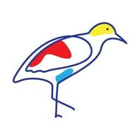 linhas arte abstrata cor pássaro marinho logotipo design vetor ícone símbolo ilustração