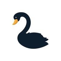 design de ilustração de ícone de vetor de logotipo de pássaro de ganso ou cisne moderno