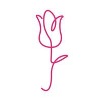 linhas de flores rosa rosa design de logotipo de arte simples vetor ícone símbolo ilustração