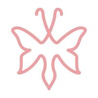 borboleta forma moderna linha única logotipo símbolo ícone vetor ilustração design gráfico