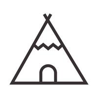 linhas hipster tenda acampamento logotipo indiano vetor ícone ilustração design