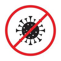 cross ban vírus covid logo vector símbolo ícone design ilustração gráfica