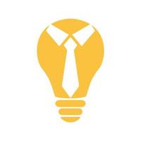 lâmpada de ideias com logotipo de negócios gravata símbolo ícone vetor design gráfico ilustração ideia criativa