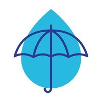 guarda-chuva com logotipo de água azul gota símbolo vetor símbolo ícone design ilustração gráfica