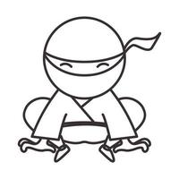 linhas bonito logotipo ninja símbolo vetor ícone ilustração design gráfico