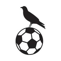 pássaro corvo no topo da bola logotipo símbolo ícone vetor design gráfico ilustração ideia criativa