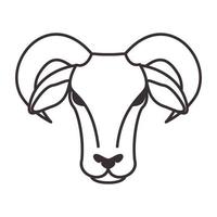 linhas cabeça de animal cabra hipster logotipo vetor símbolo ícone design ilustração gráfica