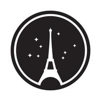 círculo eiffel night star logotipo vetor ícone ilustração design