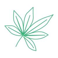 linhas verdes folha fresca mandioca logotipo símbolo ícone vetor design gráfico ilustração