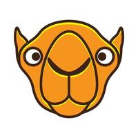 colorido bonito animal cabeça camelos logotipo símbolo vetor ícone ilustração design